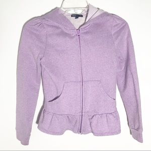 GapKids Lavender Sparkle zip up jacket Sz L (10)